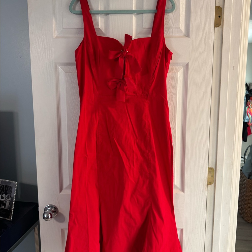 Anthropologie Red Bow dress